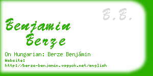 benjamin berze business card